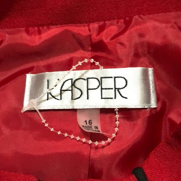 Kasper Women Crepe Zip Front Piped Trim Jacket - Picture 5 of 5